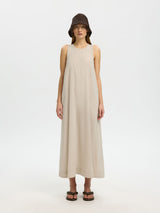 MAXI LINEN-BLEND DRESS