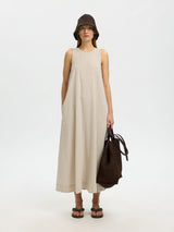 MAXI LINEN-BLEND DRESS